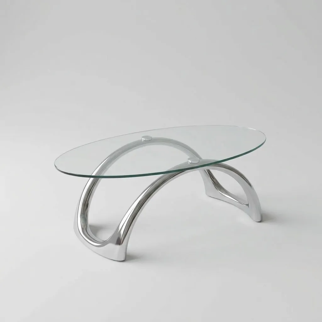 The same oval coffee table from another angle